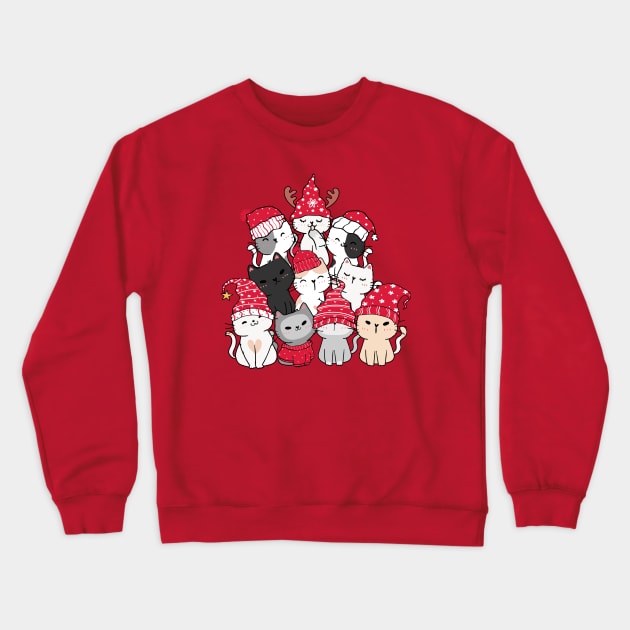 Cute Christmas Kittens Crewneck Sweatshirt by Pop Cult Store